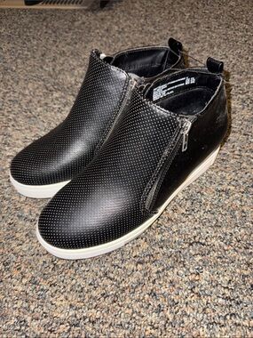 Black Slip-On Sneakers with White Sole